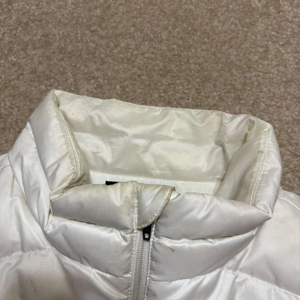 Patagonia Puffer Vest Girls XL 14 White Down Quilted Insulated Zip Pockets Warm